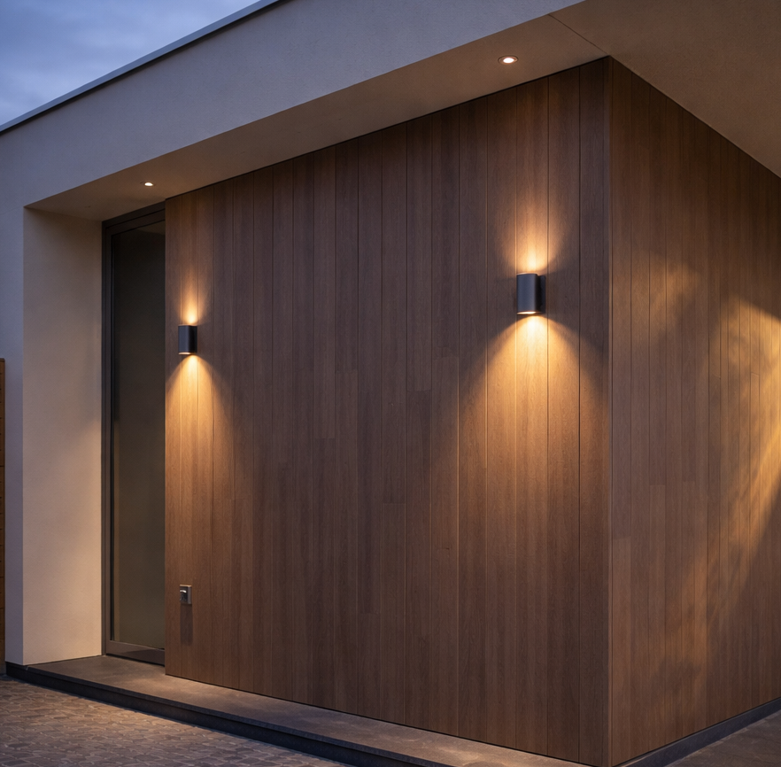 Houten gevelbekleding toegepast op moderne woning