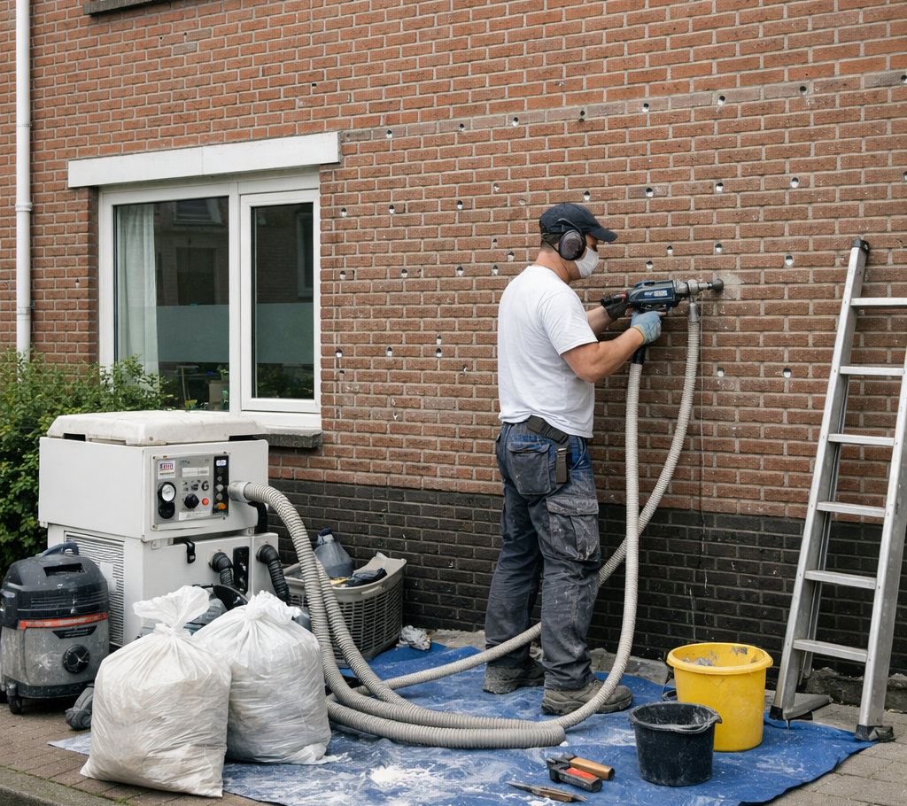 spouwmuur isoleren bij Nederlandse woning